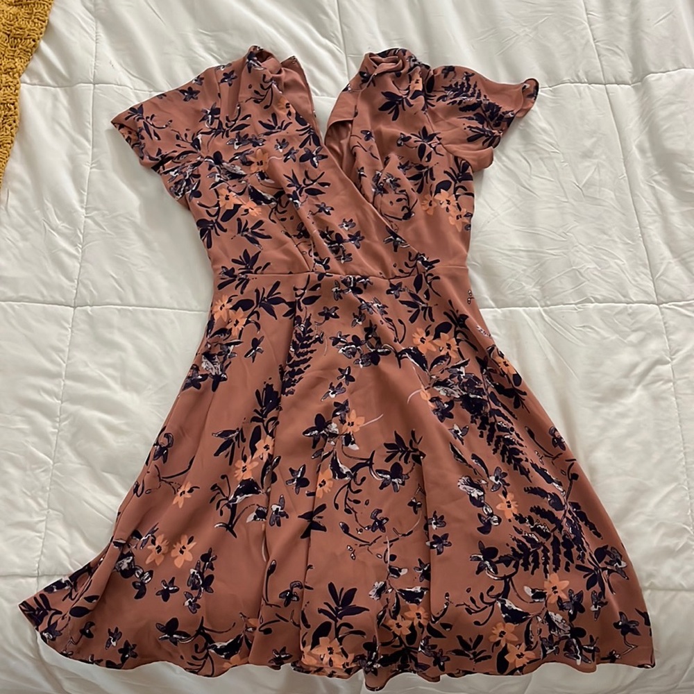 Express pink dress with purple flowers
